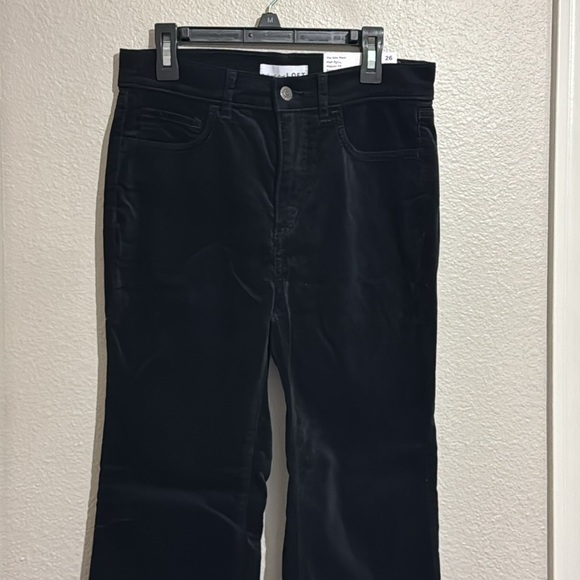 Loft Five Pocket High Waisted Slim Flare Pants in Velvet - Picture 4 of 6
